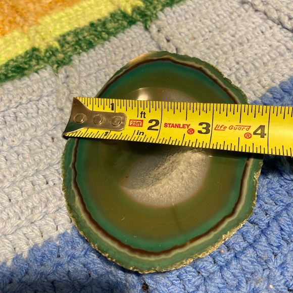 Vintage Green Agate Slice Crystal Geode Rock Piece Decor - Picture 13 of 16